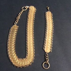 Vintage Double Sided Coin Gold Tone Set